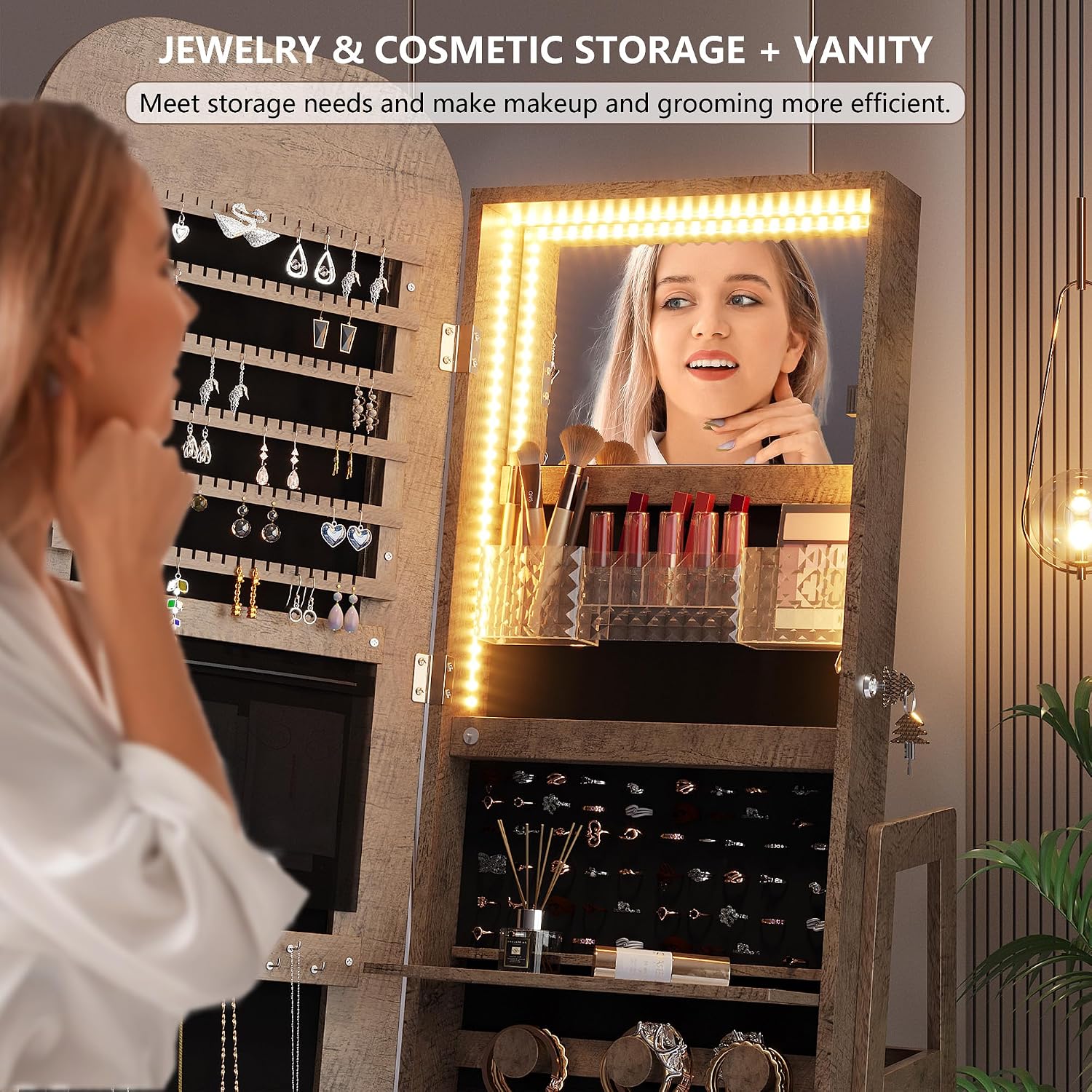 360도 회전 가능한 보석함 정리함 전신 거울 - Full Length Mirror Jewelry Armoire 리뷰 및 가격