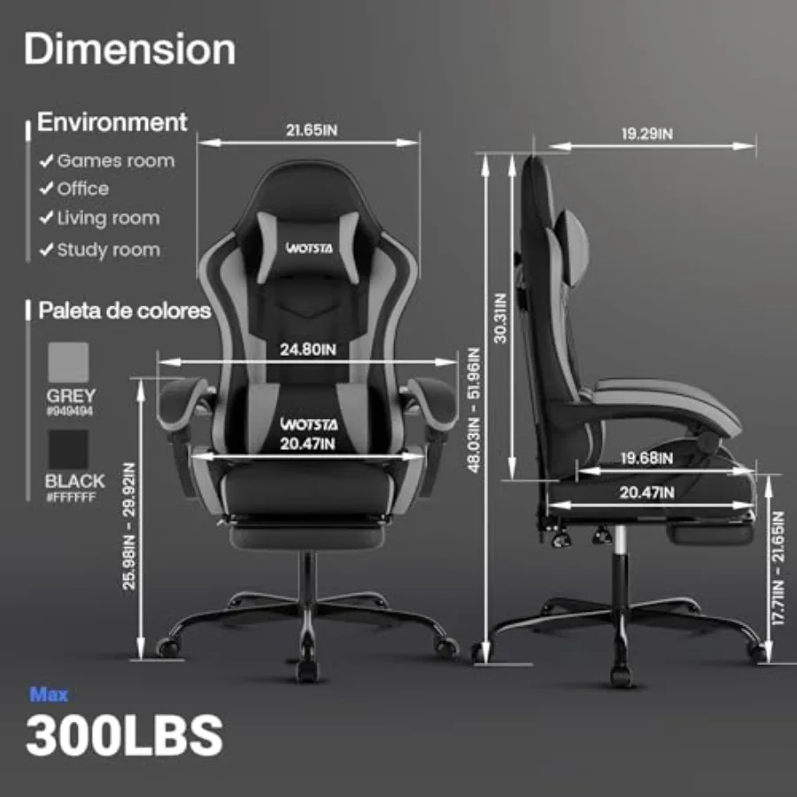 인체공학적 디자인의 게이밍 사무용 의자로, 발 받침대가 - Office Furniture 리뷰 및 가격