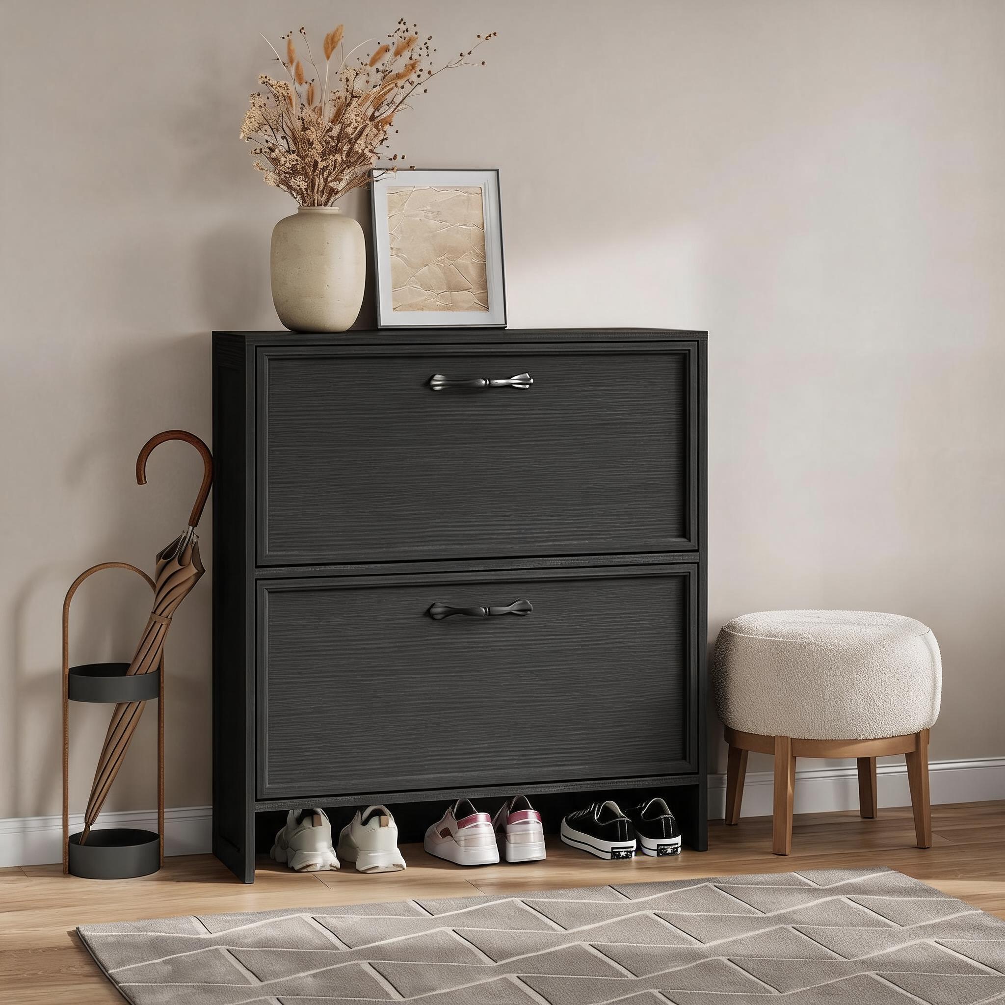 2단 플립형 신발장, 조절 가능한 선반, 공간 절약형  - Shoe Rack Cabinet Narrow Entryway 리뷰 및 가격