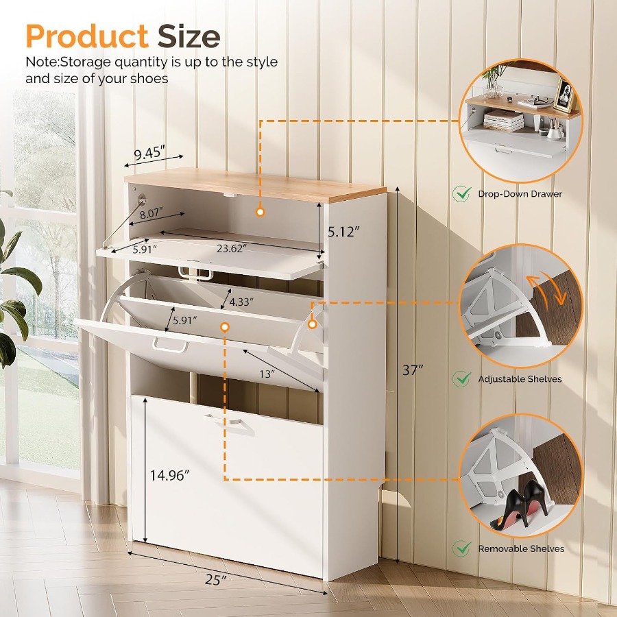 현관용 신발장, 흰색의 좁은 디자인, 폭 25인치 - Shoe Rack Cabinet Narrow Entryway 리뷰 및 가격