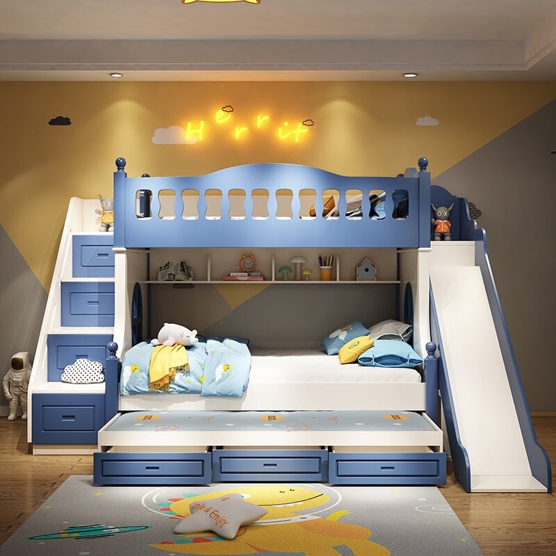 어린이용 침대 위아래 침대 남자아이용 높낮이 조절 가능 - Bunk Bed With Stairs And Slide 리뷰 및 가격