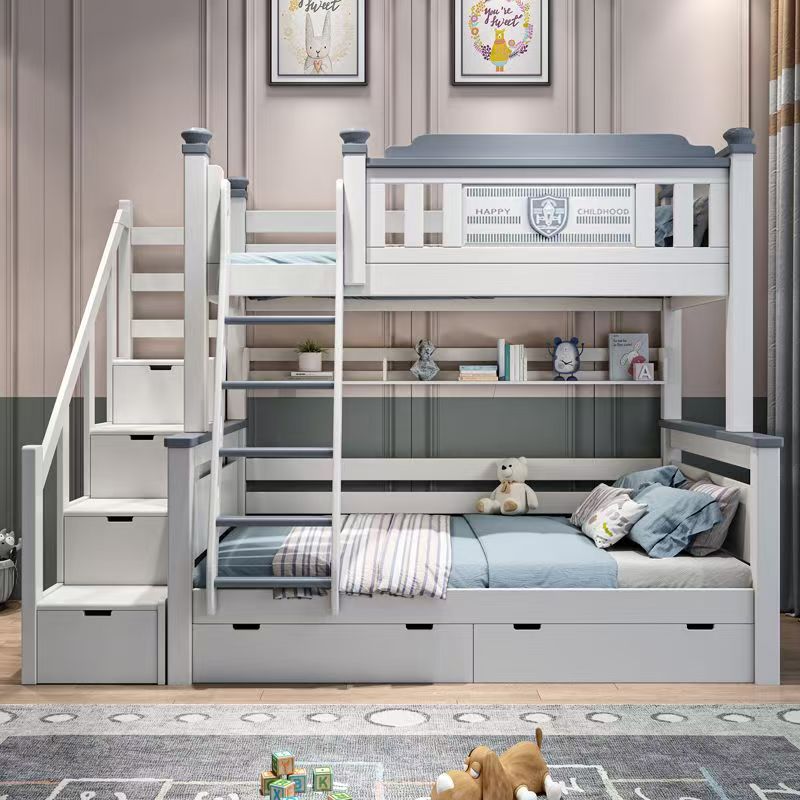 2025년형 저렴한 원목 어린이 침실 가구, 원목 이층 - Bunk Bed With Stairs And Slide 리뷰 및 가격